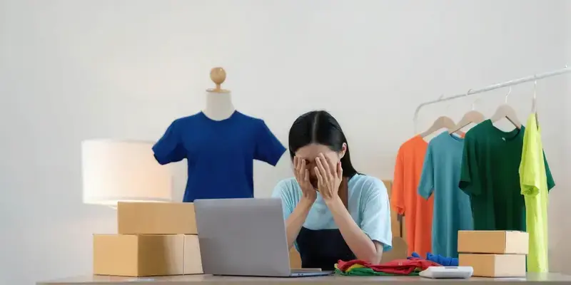 Errores de diseño en tienda online mostrando un sitio web desorganizado y confuso.