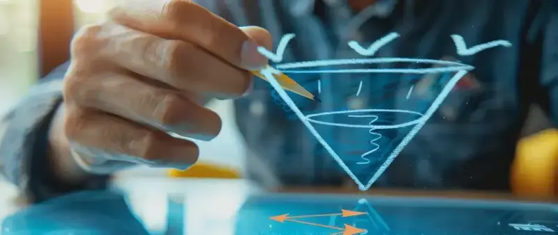 Automatización del embudo de ventas con gráficos y métricas.