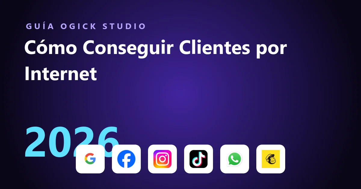 Cómo conseguir clientes por Internet en 2026, guía de Ogick Studio