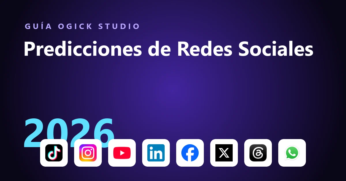 Predicciones de redes sociales 2026, guía de Ogick Studio